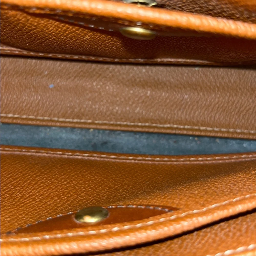 Rare Vintage Dooney & Bourke Purse Bl/Br 1981 All-weather Leather Collection